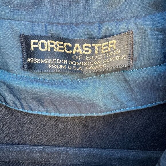 Forecaster Vintage 70s 80s Blue Trench Coat Oversized Long Insulated Belted Rain - Picture 2 of 12